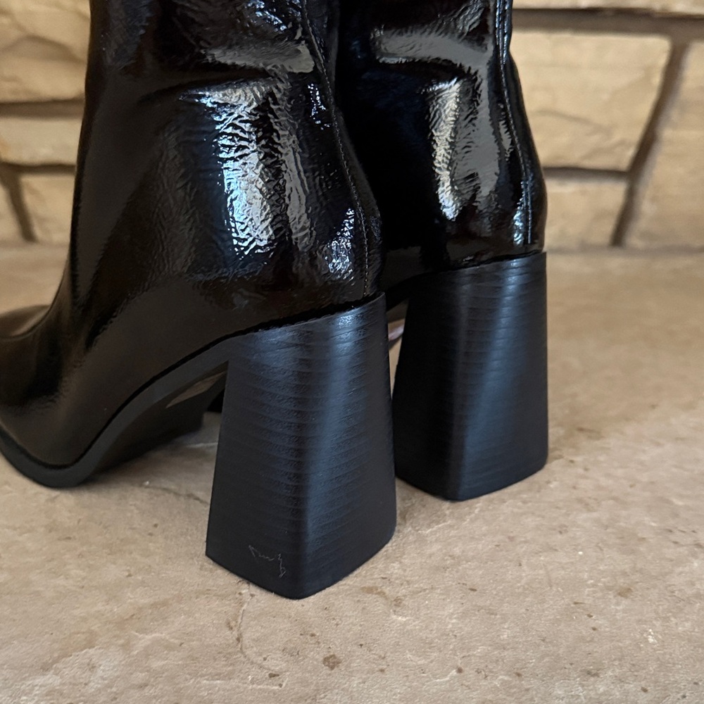 PRINCESS POLLY Black Patent Leather Knee-High Women's Boots ~ NWOT - Picture 12 of 14